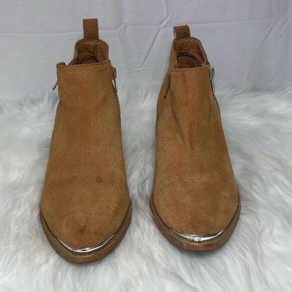 Dolce Vita Oaxana Butterscotch Suede Booties Sz 8 - Picture 3 of 8